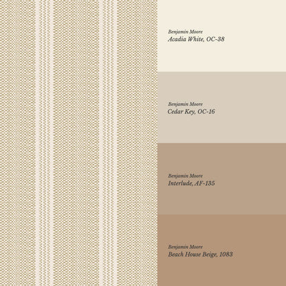 Adelheid Woven Ticking Stripes Neutral Wallpaper