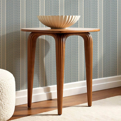 Adelheid Woven Ticking Stripes Blue Wallpaper