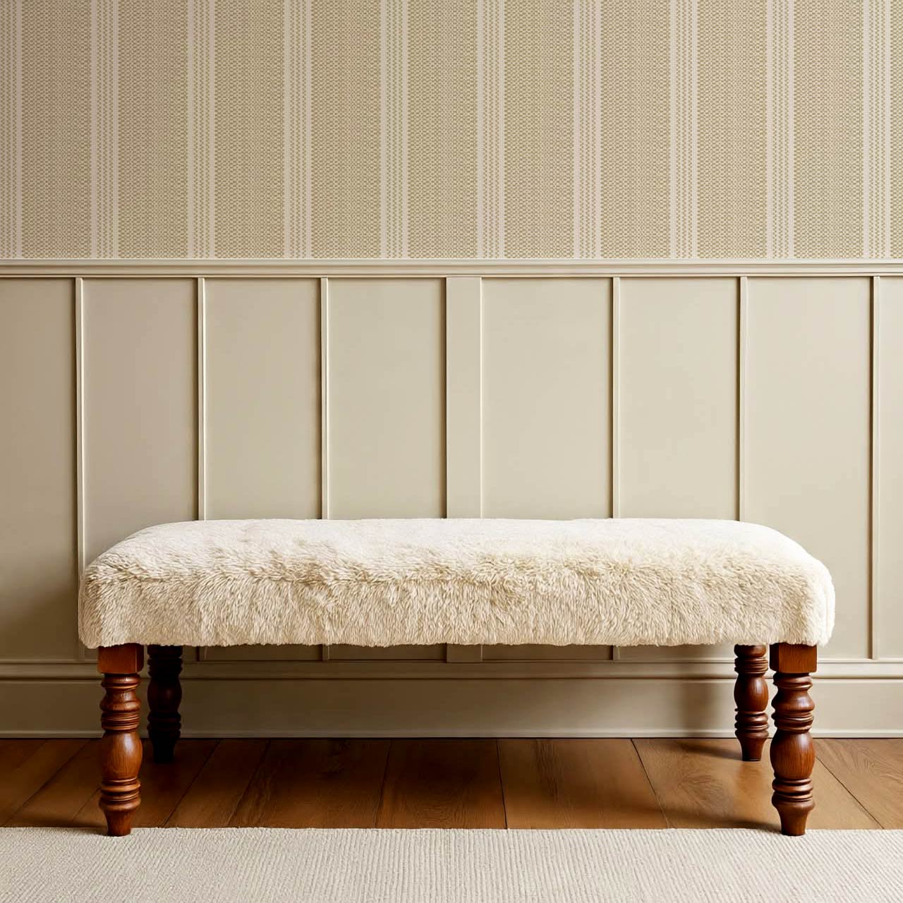Adelheid Woven Ticking Stripes Neutral Wallpaper