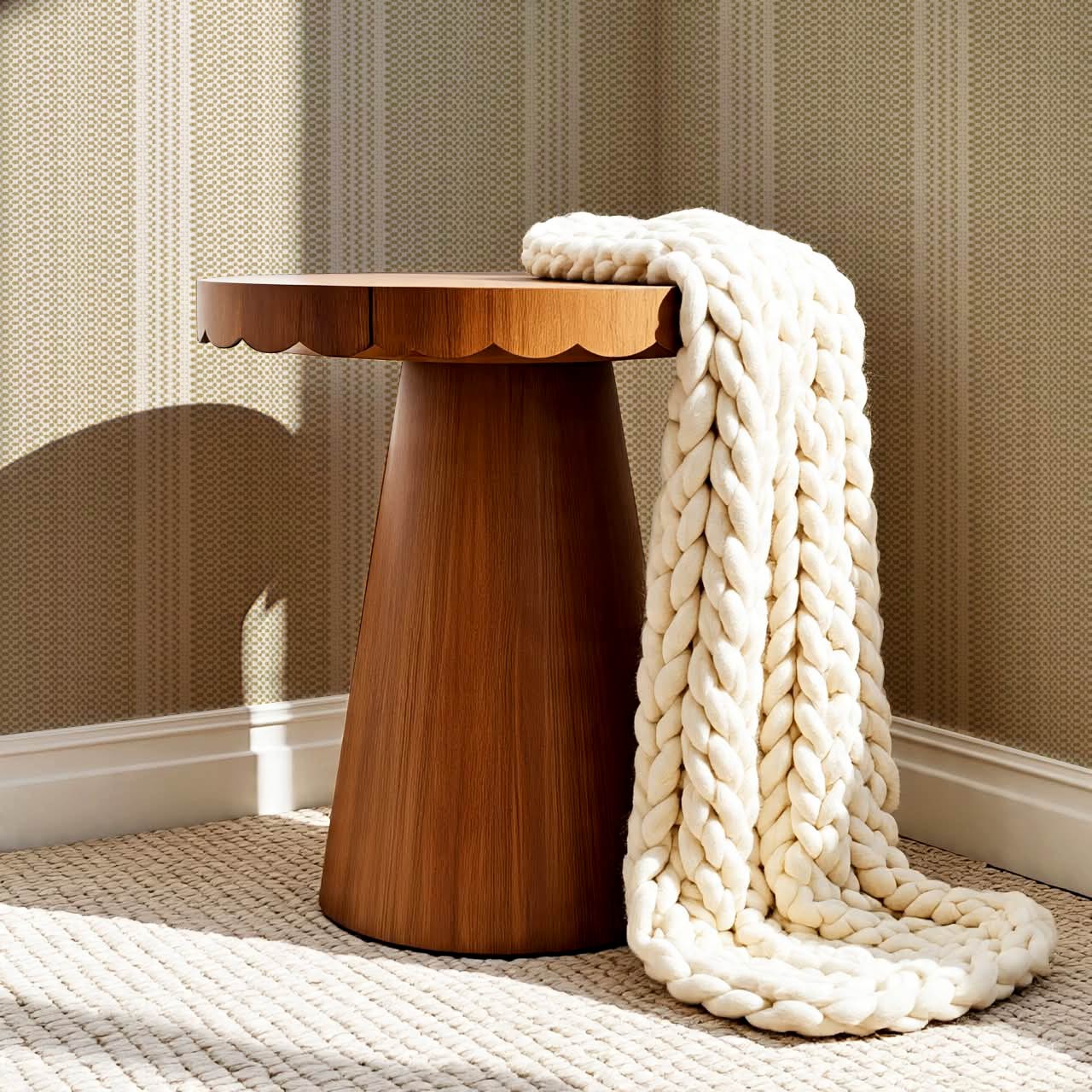 Adelheid Woven Ticking Stripes Neutral Wallpaper