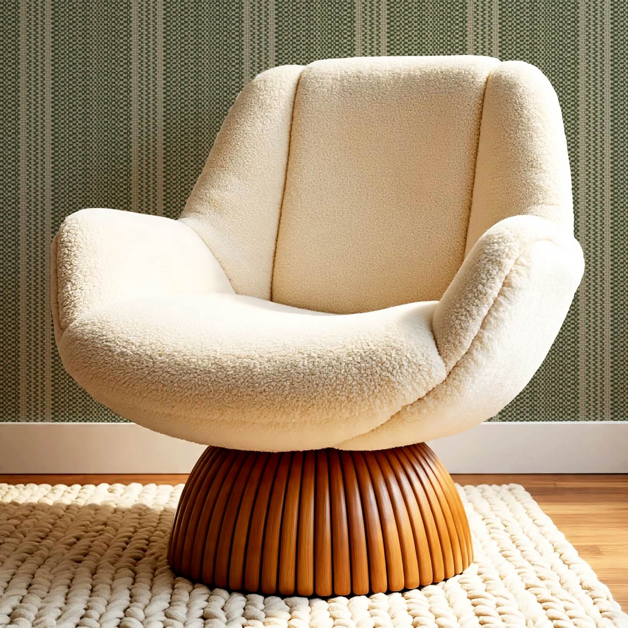 Adelheid Woven Ticking Stripes Olive Wallpaper
