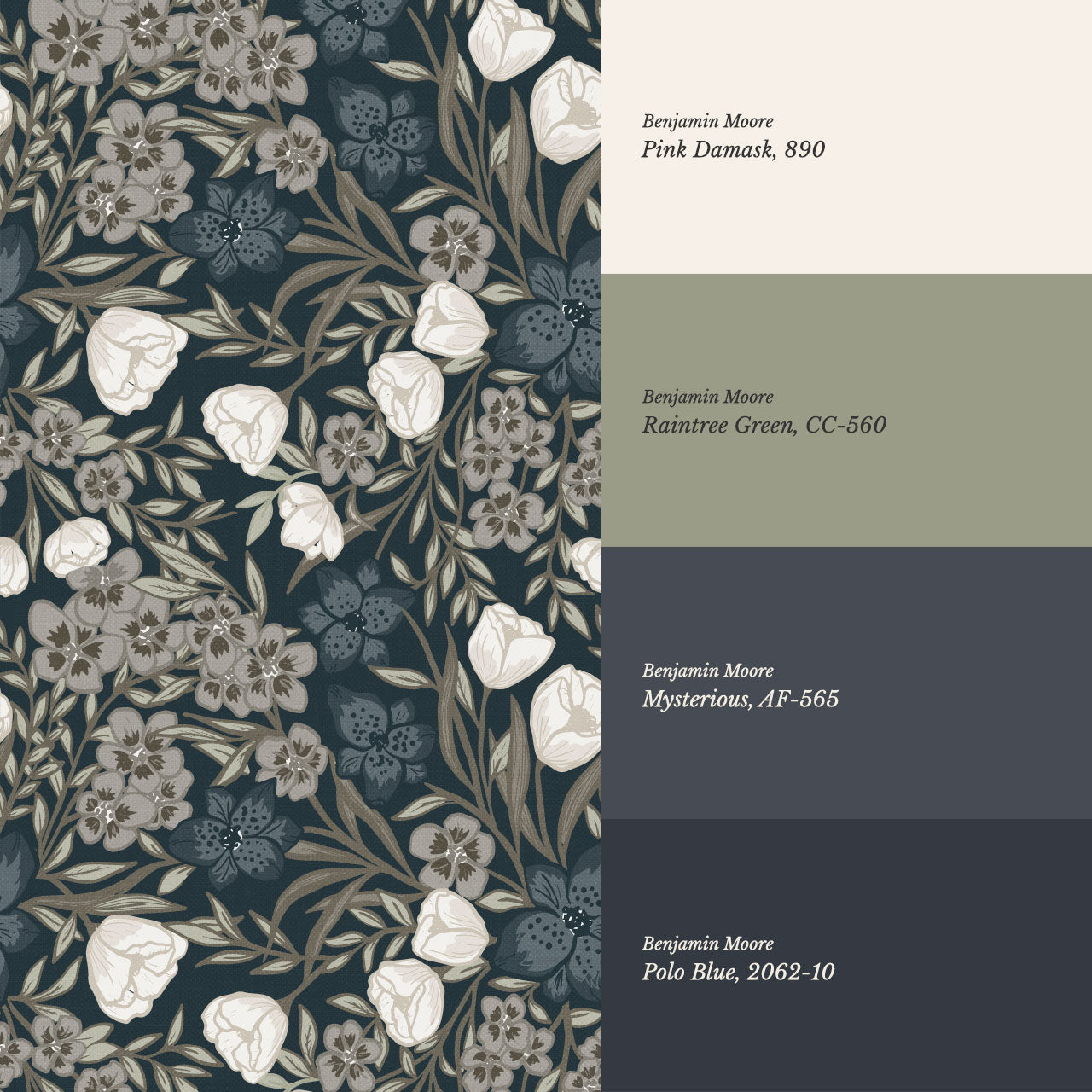Adelie Iris Bouquet Neutral Wallpaper