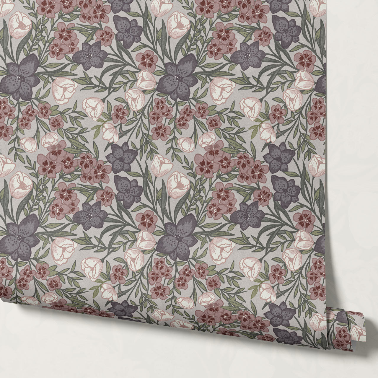 Adelie Iris Bouquet Lavender Wallpaper