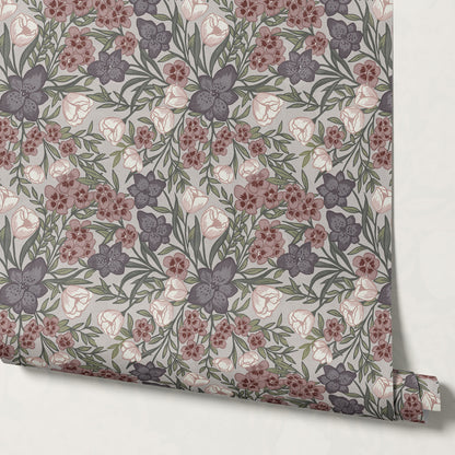 Adelie Iris Bouquet Lavender Wallpaper