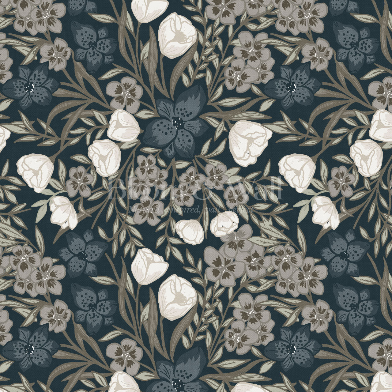 Adelie Iris Bouquet Neutral Wallpaper