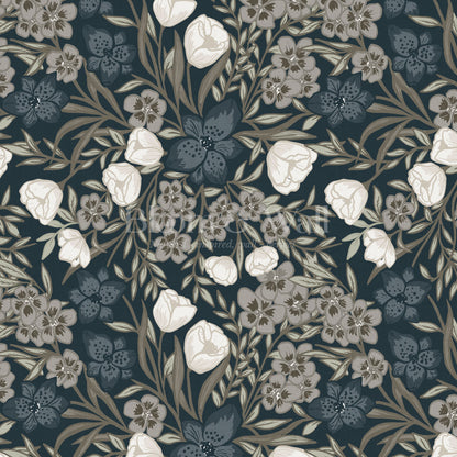 Adelie Iris Bouquet Neutral Wallpaper