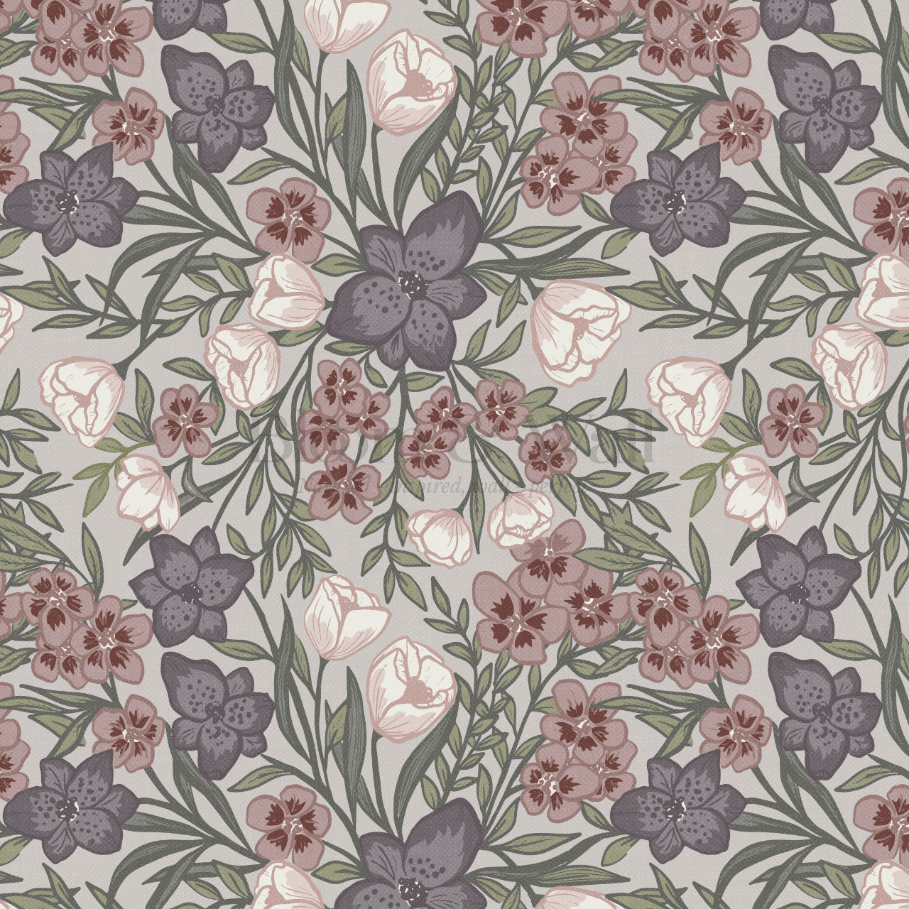 Adelie Iris Bouquet Lavender Wallpaper