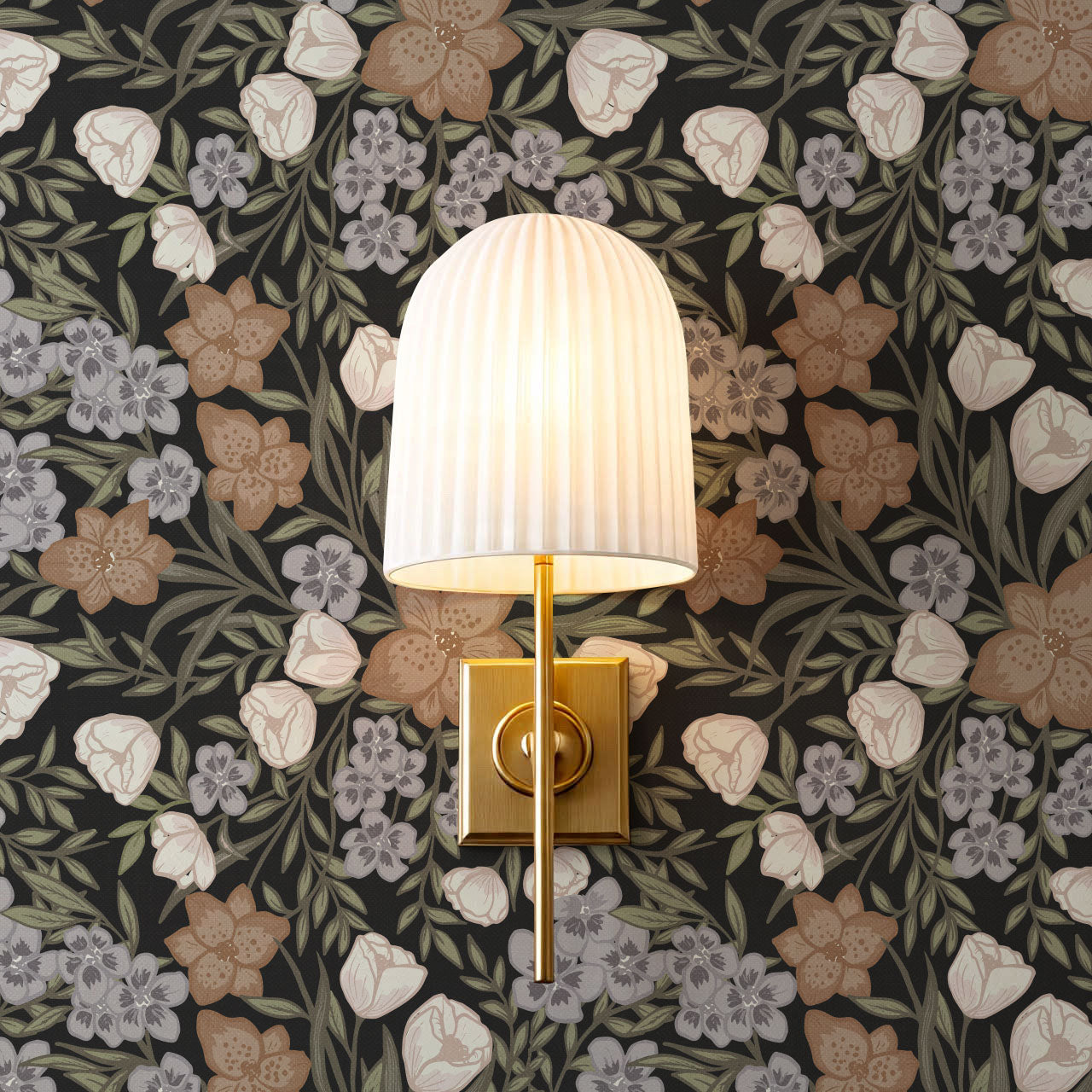 Adelie Iris Bouquet Black Wallpaper