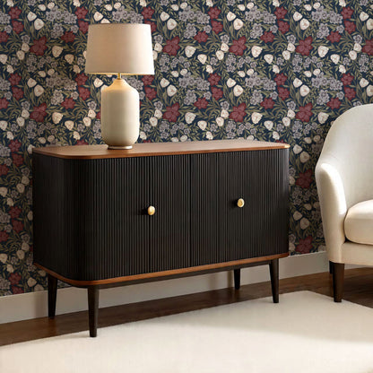 Adelie Iris Bouquet Navy Wallpaper