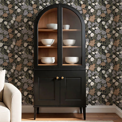 Adelie Iris Bouquet Black Wallpaper