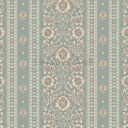 Aprajita Vertical Bloom Raindance Green Wallpaper