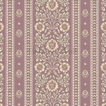 Aprajita Vertical Bloom Woodrose Mauve Wallpaper