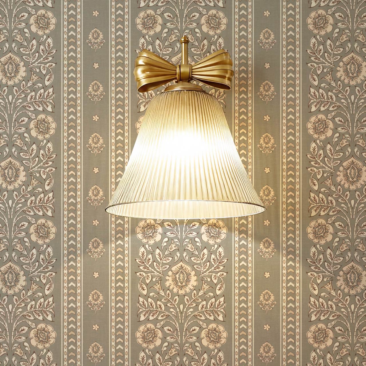 Aprajita Vertical Bloom Stone Grey Wallpaper