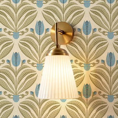 Adia Tulip Mosaic Blue Green Wallpaper