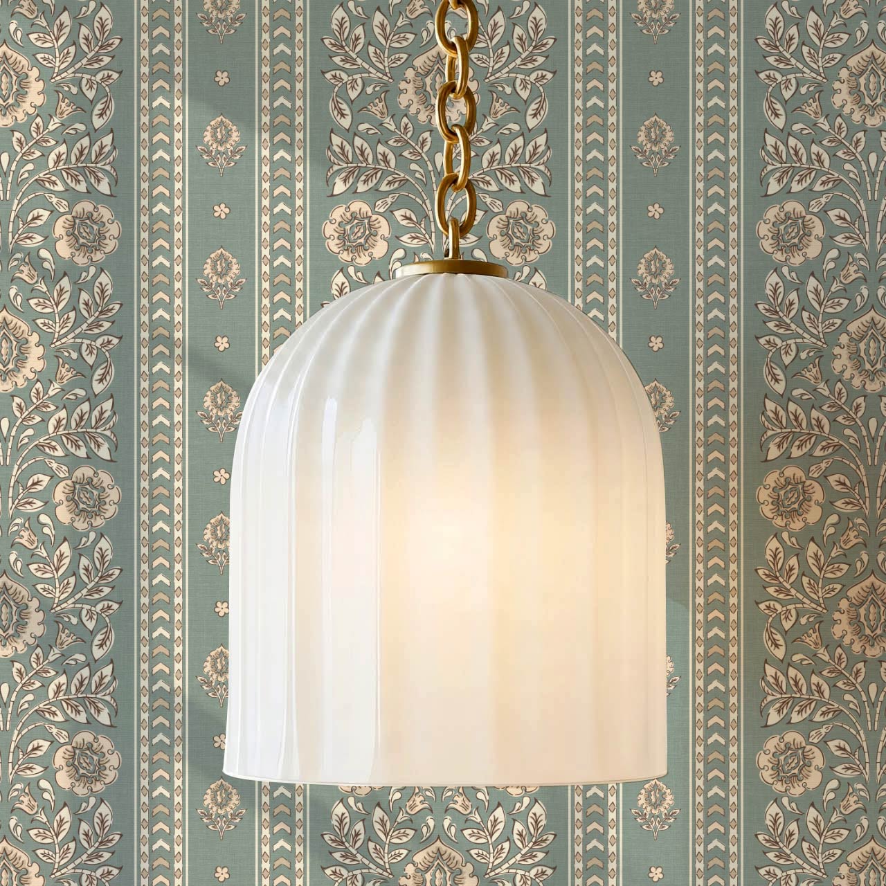 Aprajita Vertical Bloom Raindance Green Wallpaper