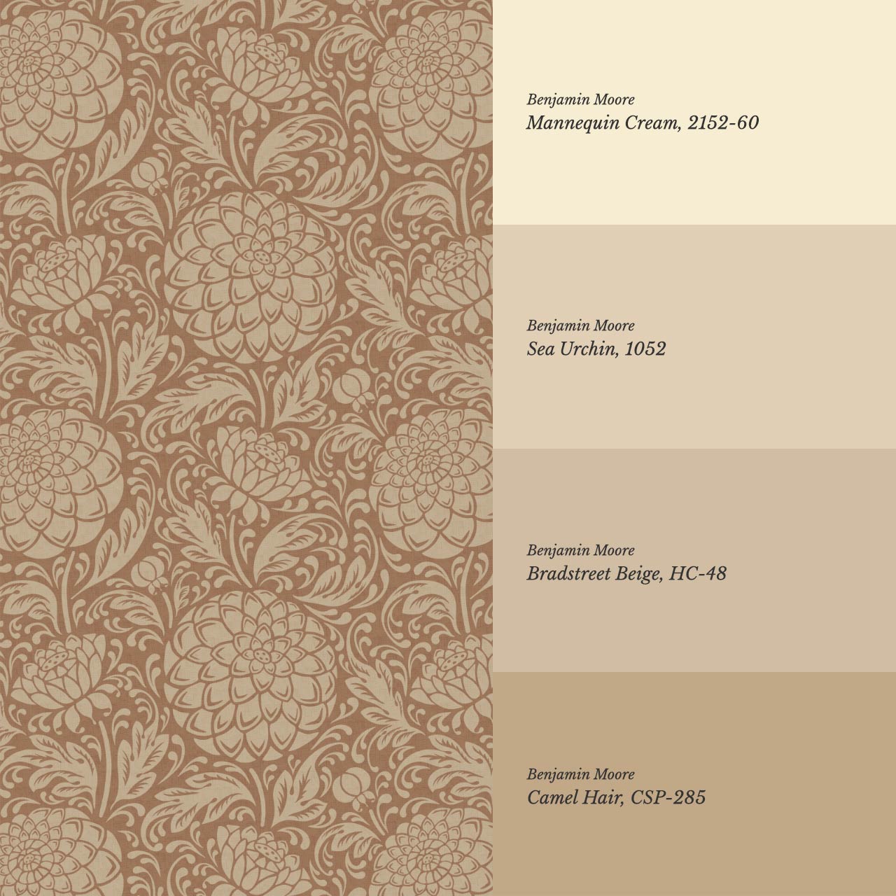 Aella Dahlia Garden Camel Wallpaper