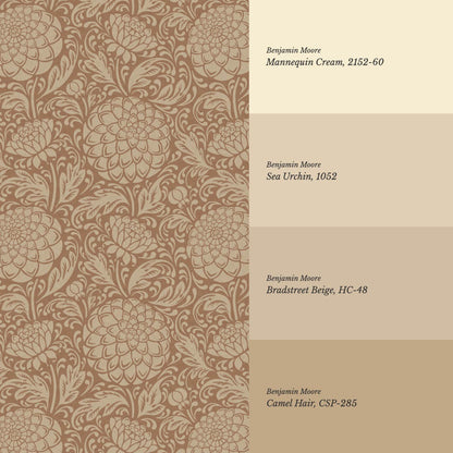 Aella Dahlia Garden Camel Wallpaper