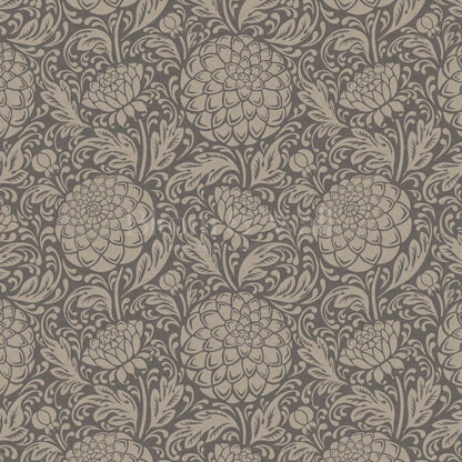 Aella Dahlia Garden Slate Grey Wallpaper