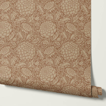 Aella Dahlia Garden Camel Wallpaper