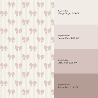 Aemili Ribbons & Bows Blush Wallpaper