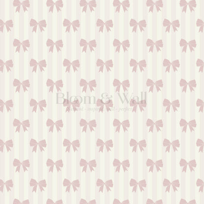 Aemili Ribbons & Bows Blush Wallpaper