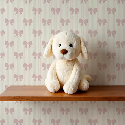 Aemili Ribbons & Bows Blush Wallpaper