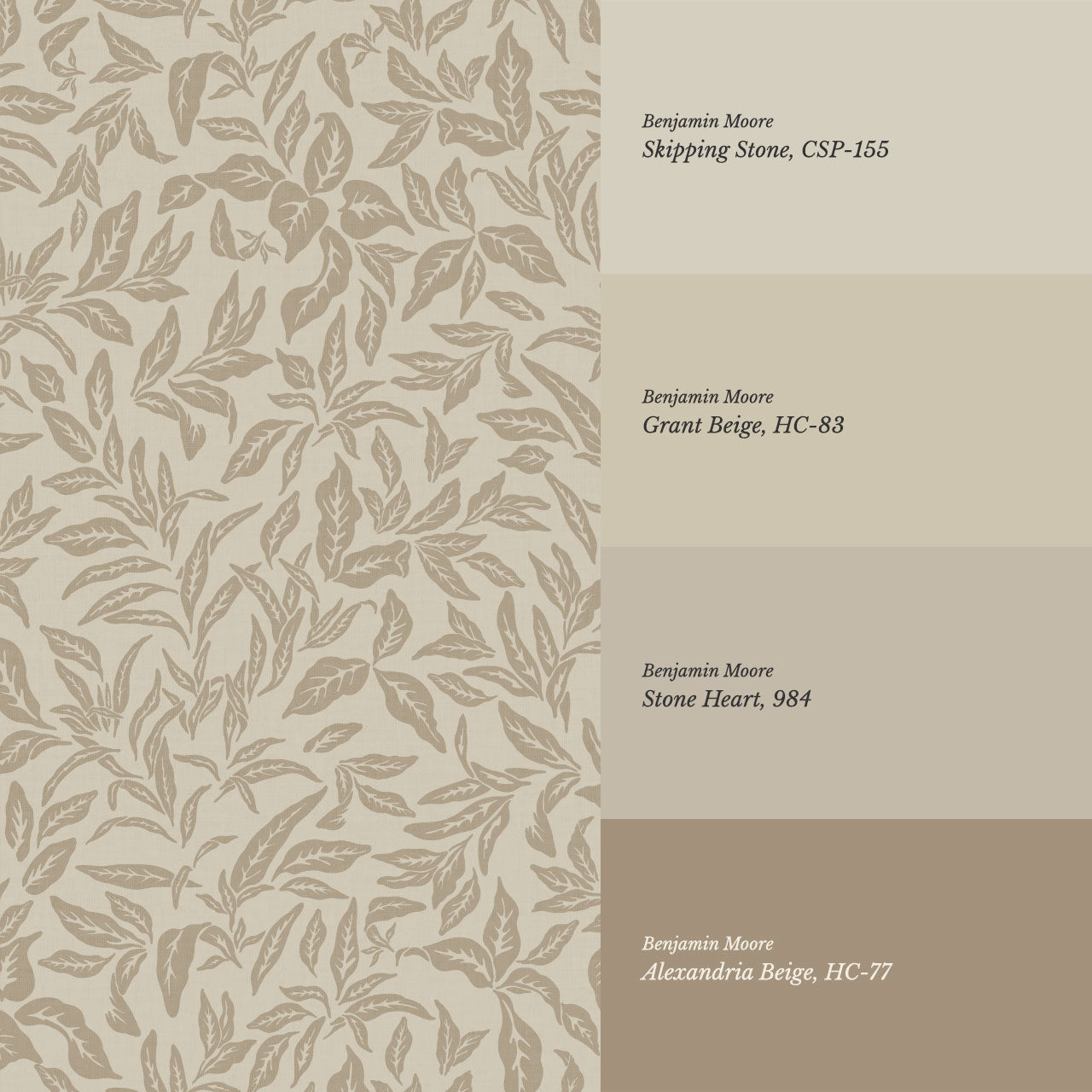 Adelaide Stone Beige Botanical Leaves Wallpaper