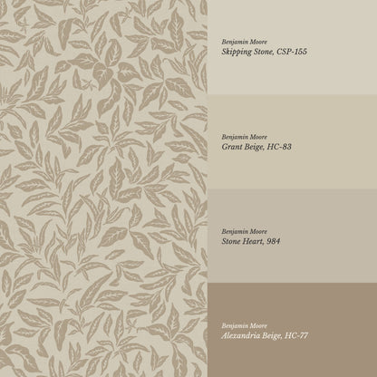 Adelaide Stone Beige Botanical Leaves Wallpaper