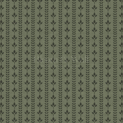 Agnes Forest Green Leaf Stripes Wallpaper