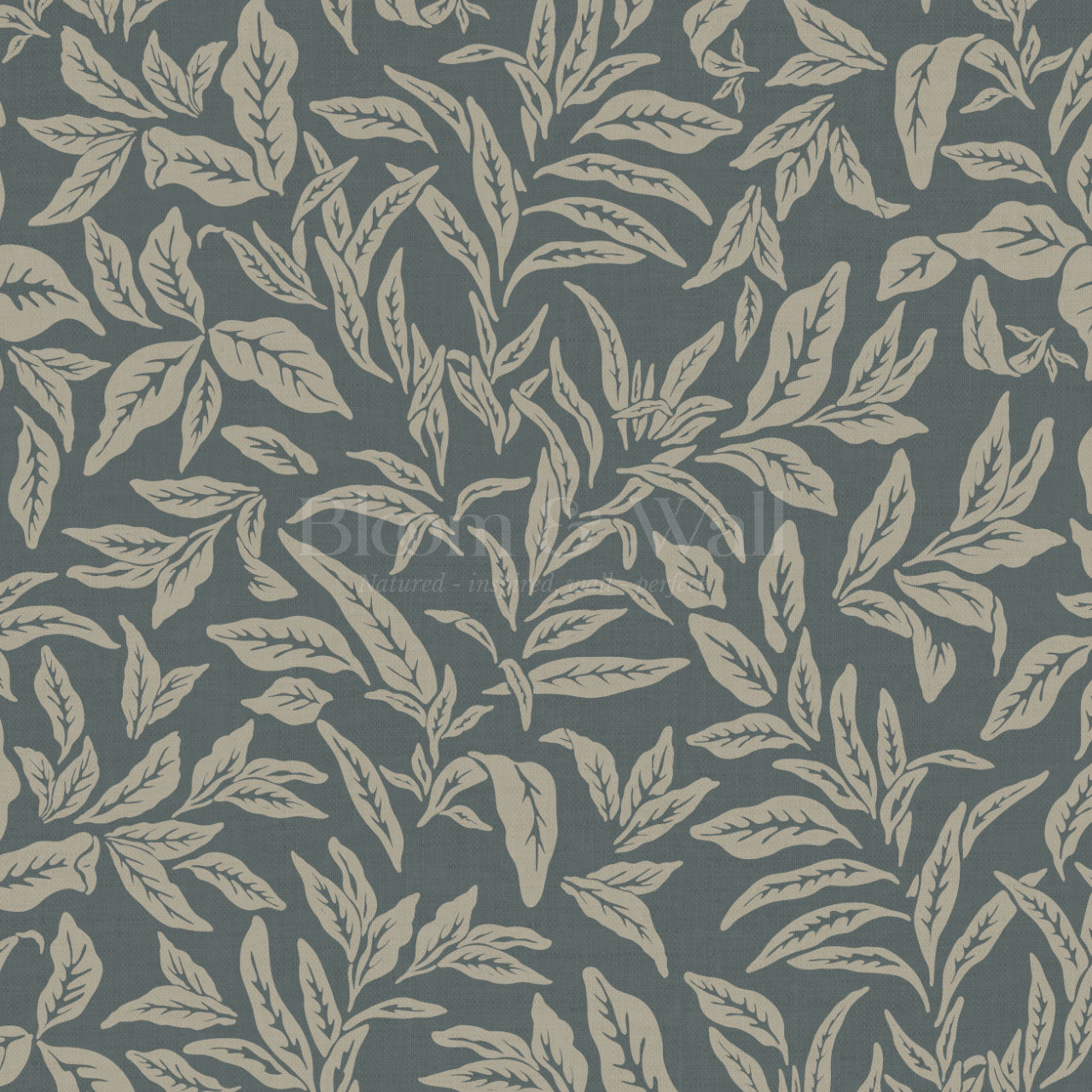 Adelaide Old Teal Botanical Leaves Wallpaper