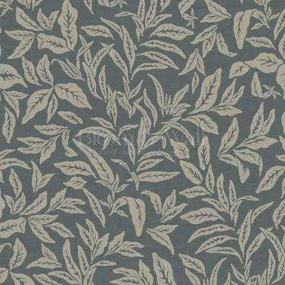 Adelaide Old Teal Botanical Leaves Wallpaper