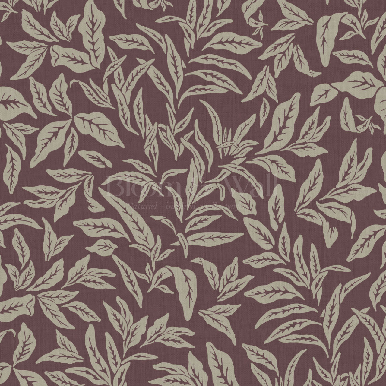 Adelaide Burgundy Botanical Leaves Wallpaper