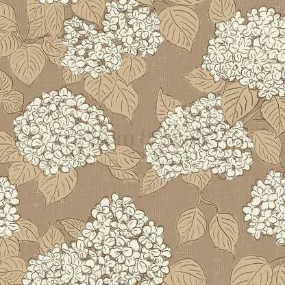 Jeny Vintage Hydrangea Earthy Ivory Wallpaper