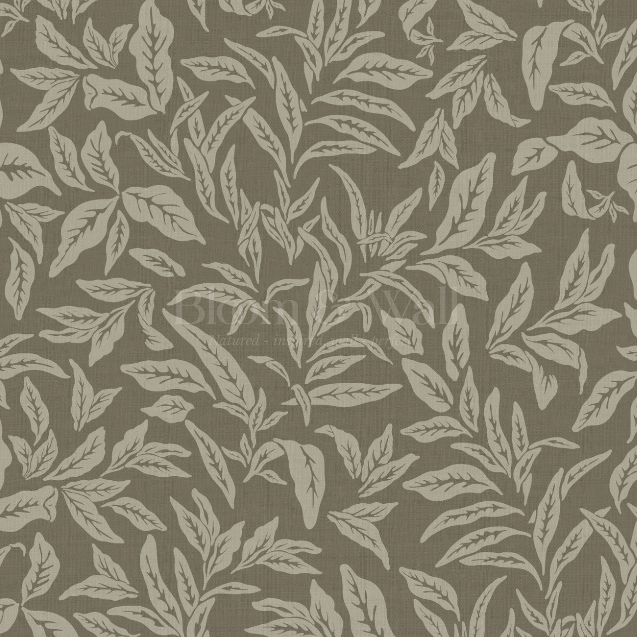 Adelaide Deep Olive Botanical Leaves Wallpaper