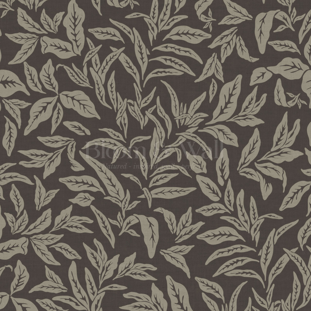 Adelaide Ash Gray Botanical Leaves Wallpaper