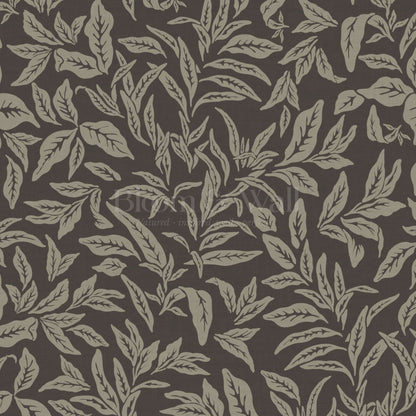 Adelaide Ash Gray Botanical Leaves Wallpaper