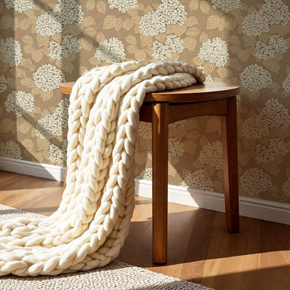 Jeny Vintage Hydrangea Earthy Ivory Wallpaper