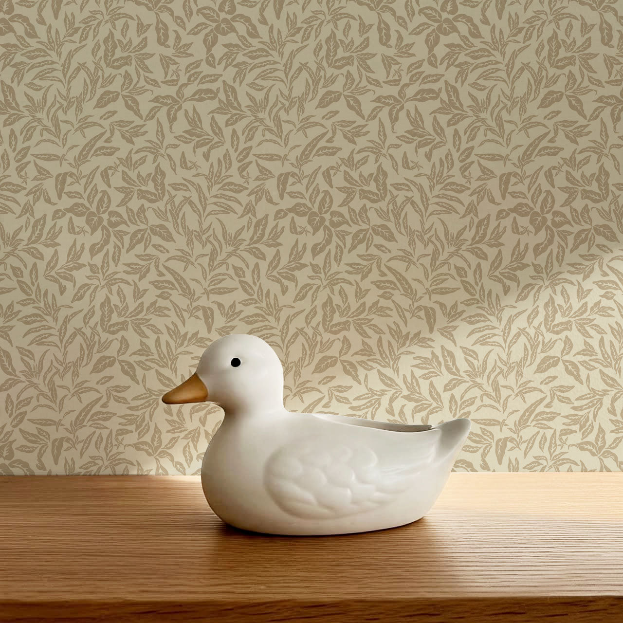 Adelaide Stone Beige Botanical Leaves Wallpaper