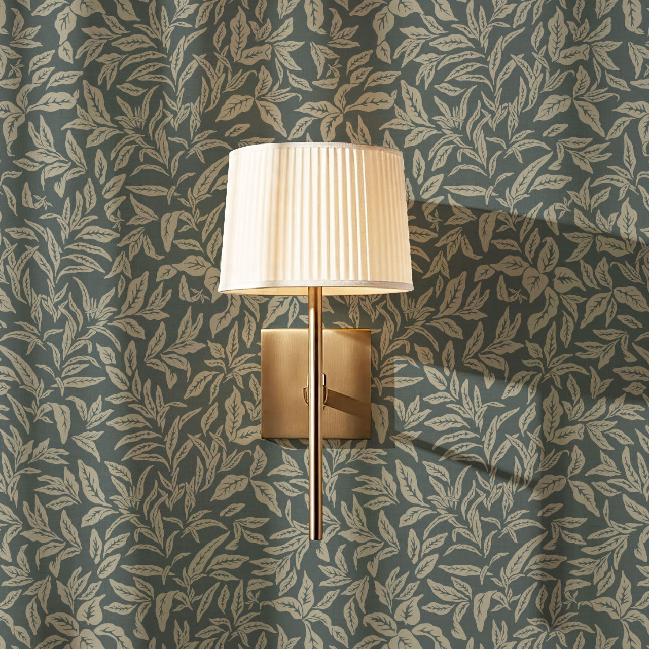 Adelaide Old Teal Botanical Leaves Wallpaper
