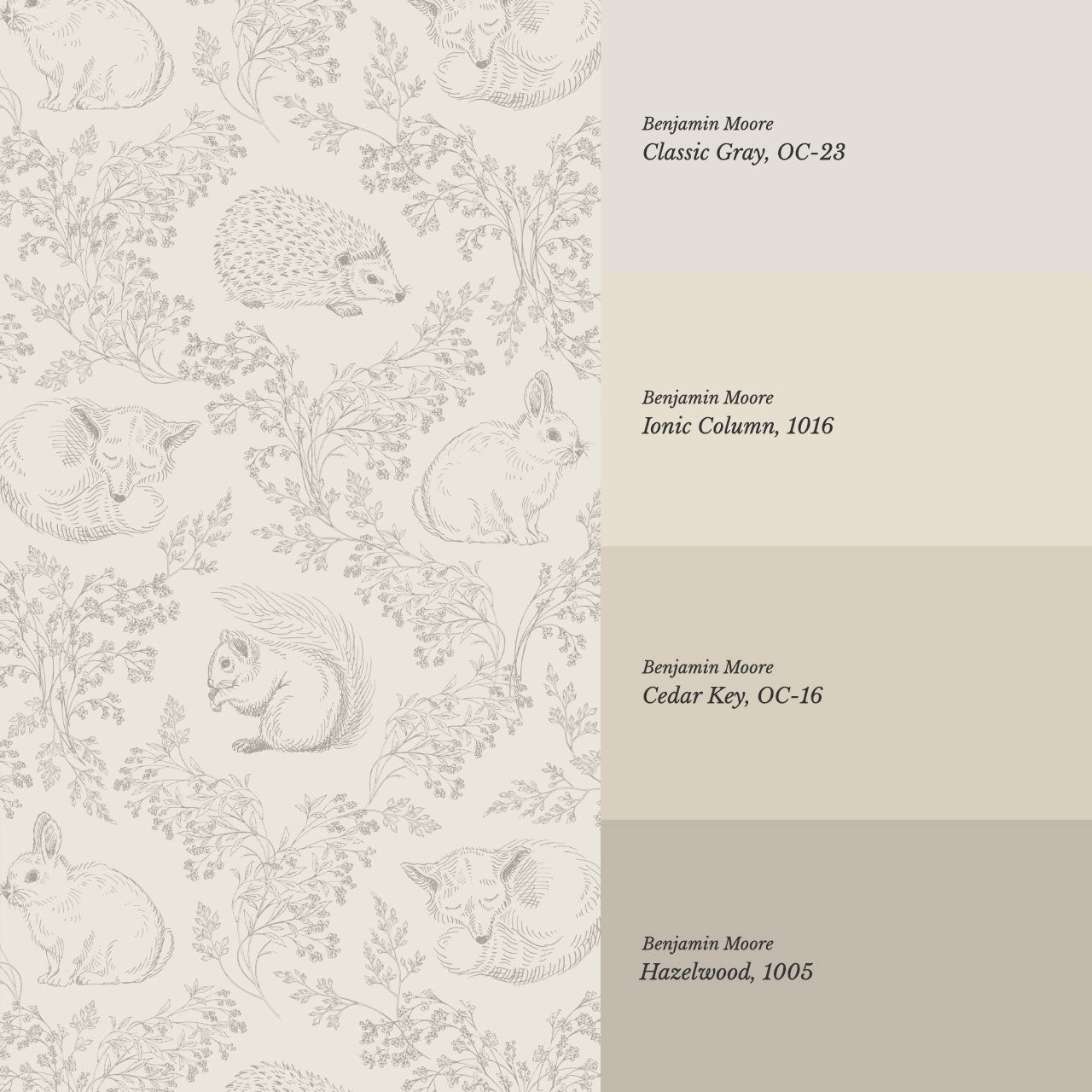 Ailani Woodland Mammals Neutral Beige Wallpaper