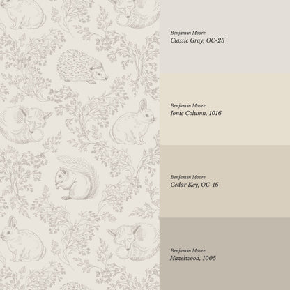 Ailani Woodland Mammals Neutral Beige Wallpaper