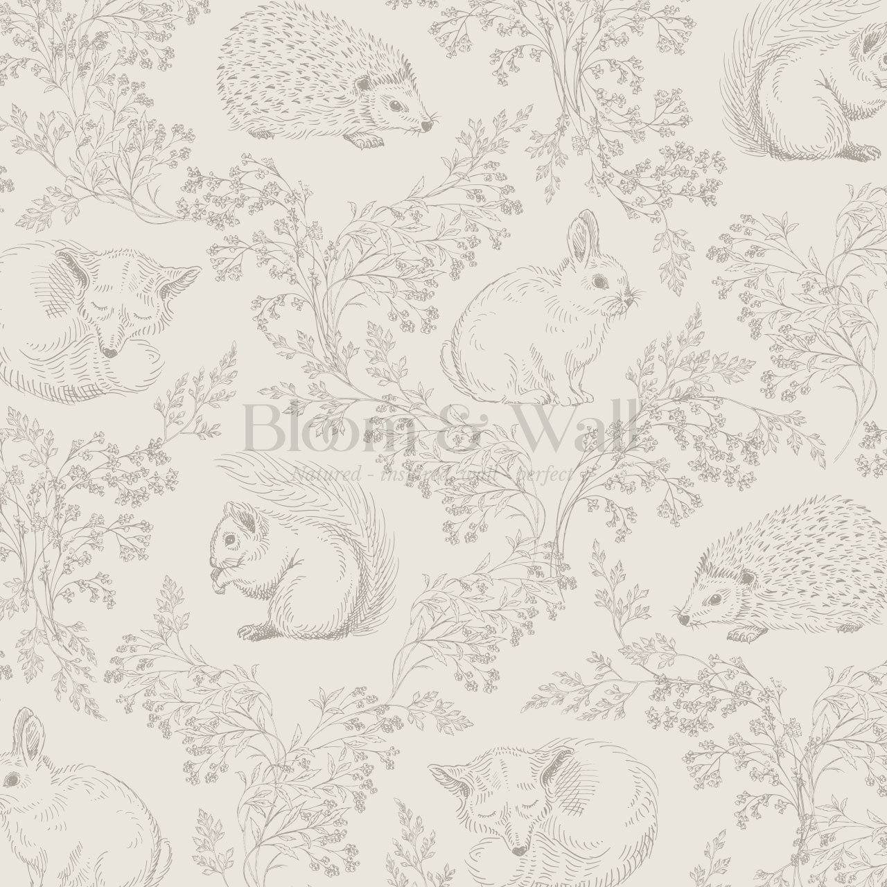 Ailani Woodland Mammals Neutral Beige Wallpaper