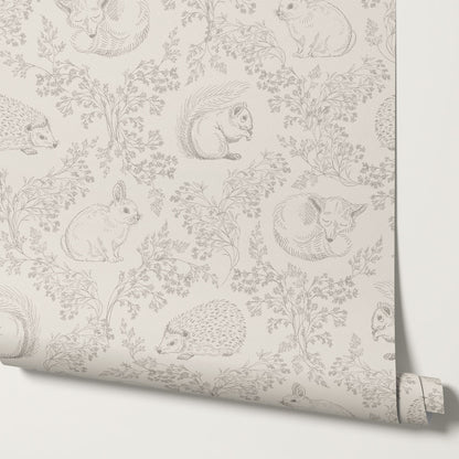 Ailani Woodland Mammals Neutral Beige Wallpaper