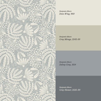 Aina Botanical Garden French Blue Wallpaper