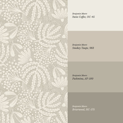 Aina Botanical Garden Taupe Wallpaper