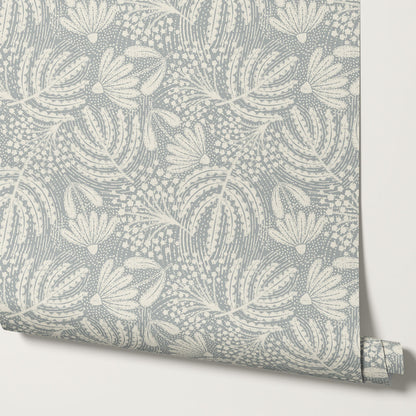 Aina Botanical Garden French Blue Wallpaper