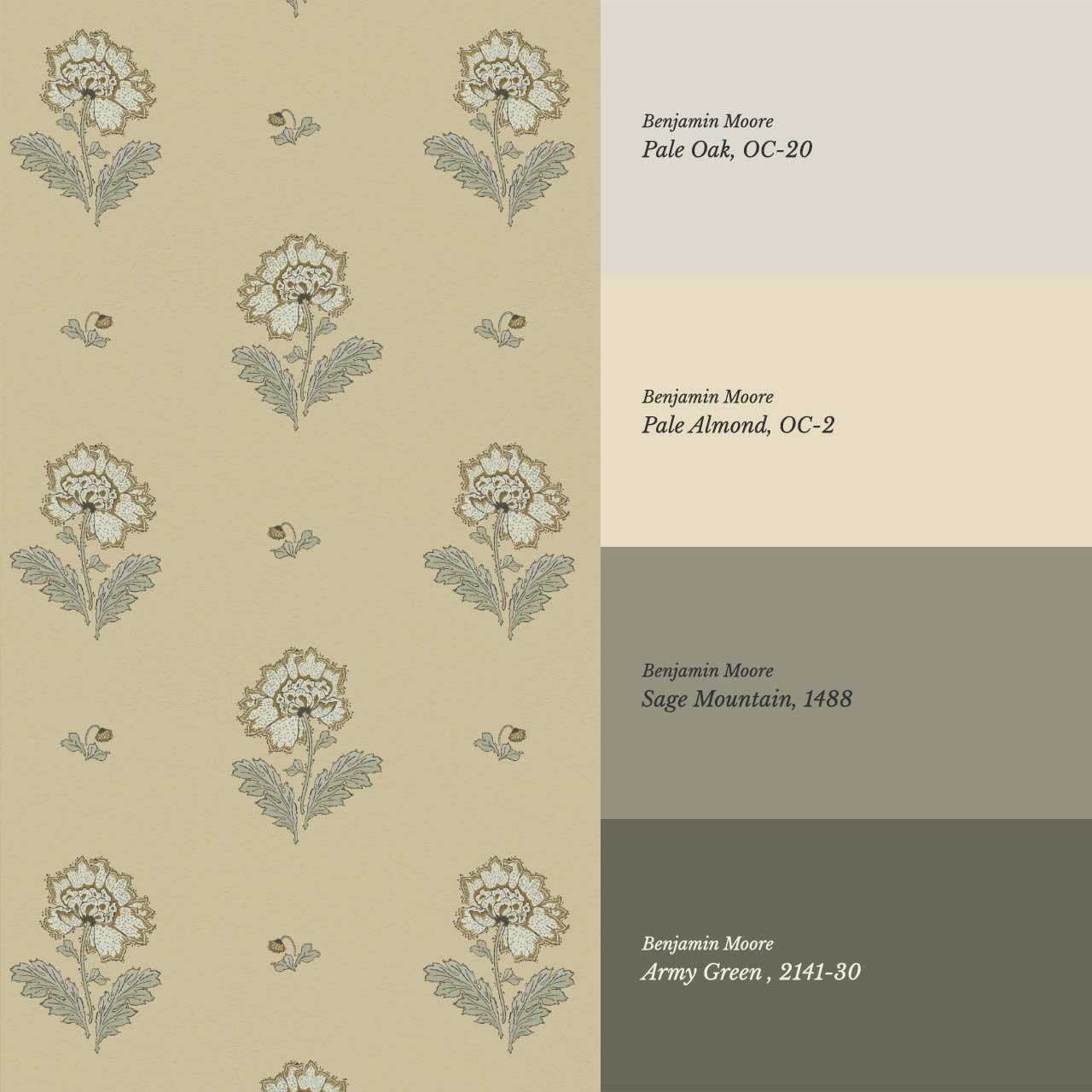 Ainara Flowers Stone Laurel Wallpaper