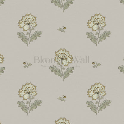 Ainara Flowers Portland Gray Wallpaper