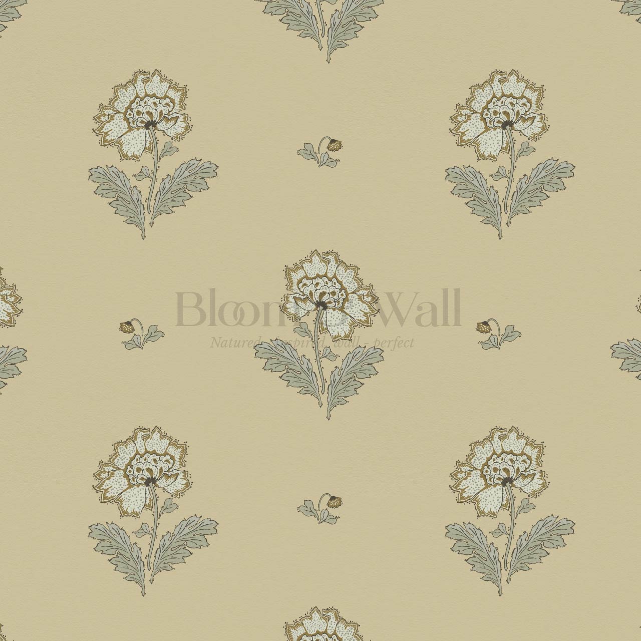 Ainara Flowers Stone Laurel Wallpaper