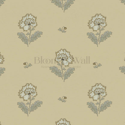 Ainara Flowers Stone Laurel Wallpaper